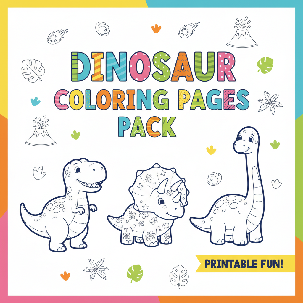 Dinosaur Coloring Pages Pack