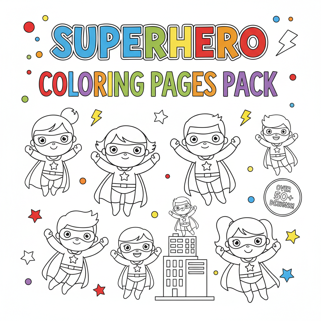 Superhero Coloring Pages Pack