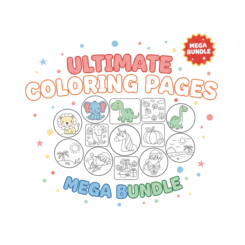 Ultimate Coloring Pages Mega Bundle