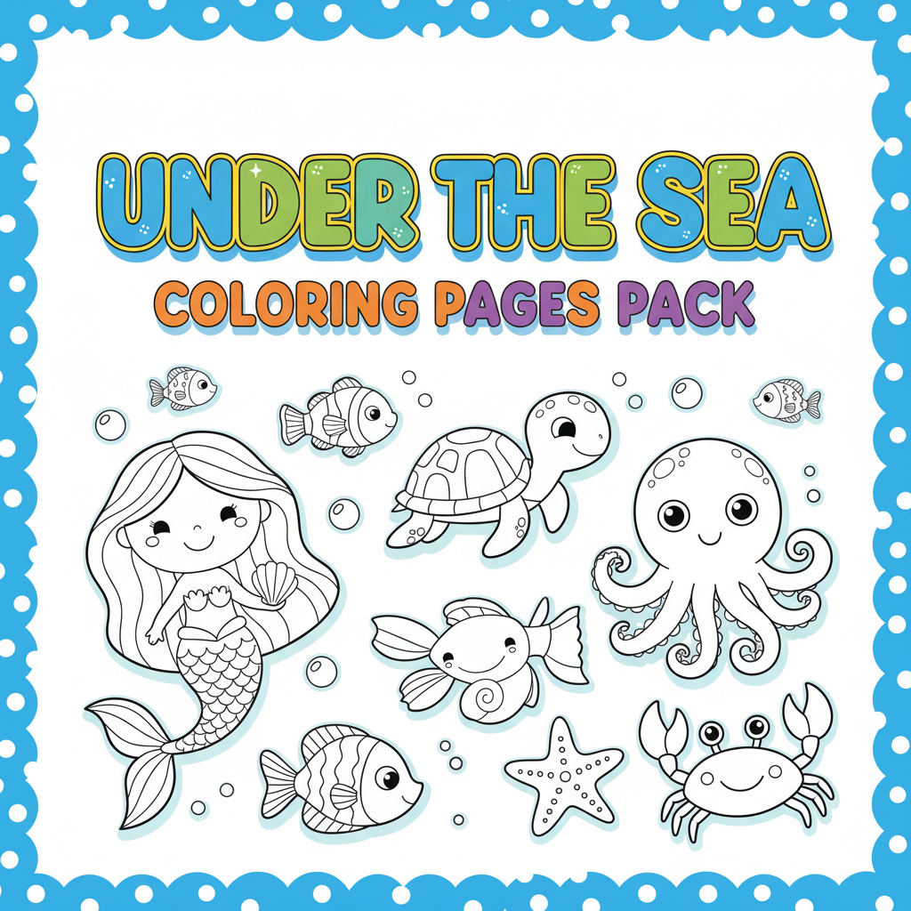 Under the Sea Coloring Pages Pack